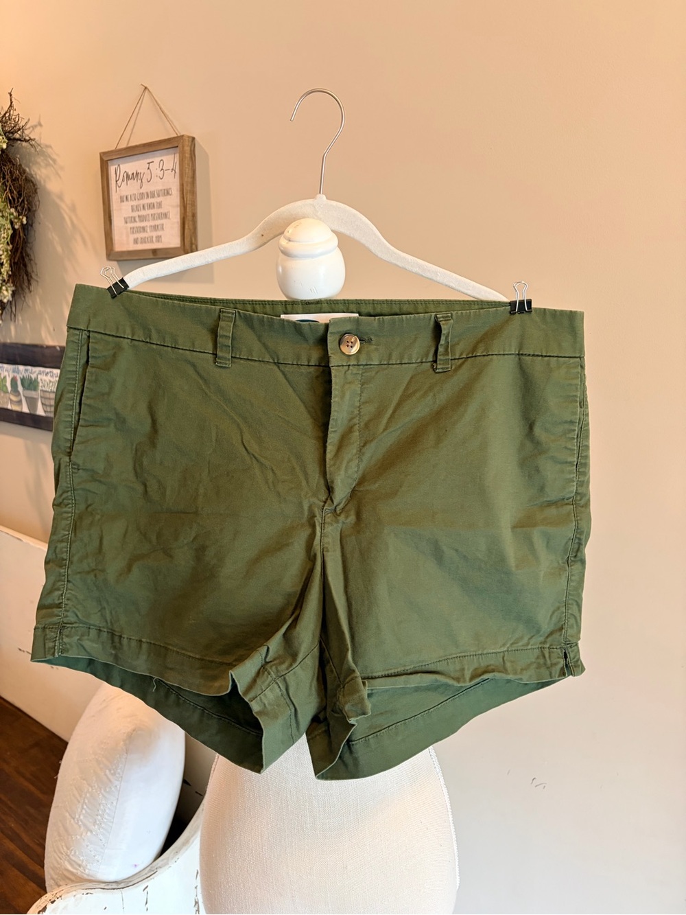Old Navy Olive Green Cotton Bermuda Shorts